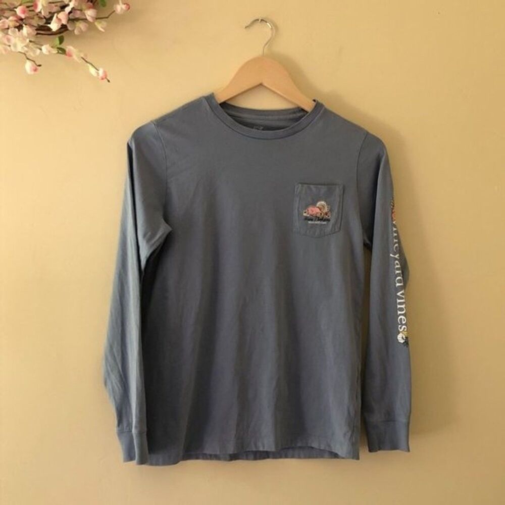 Vineyard Vines T-Shirt "Happy Thanksgiving" Long Sleeve size M